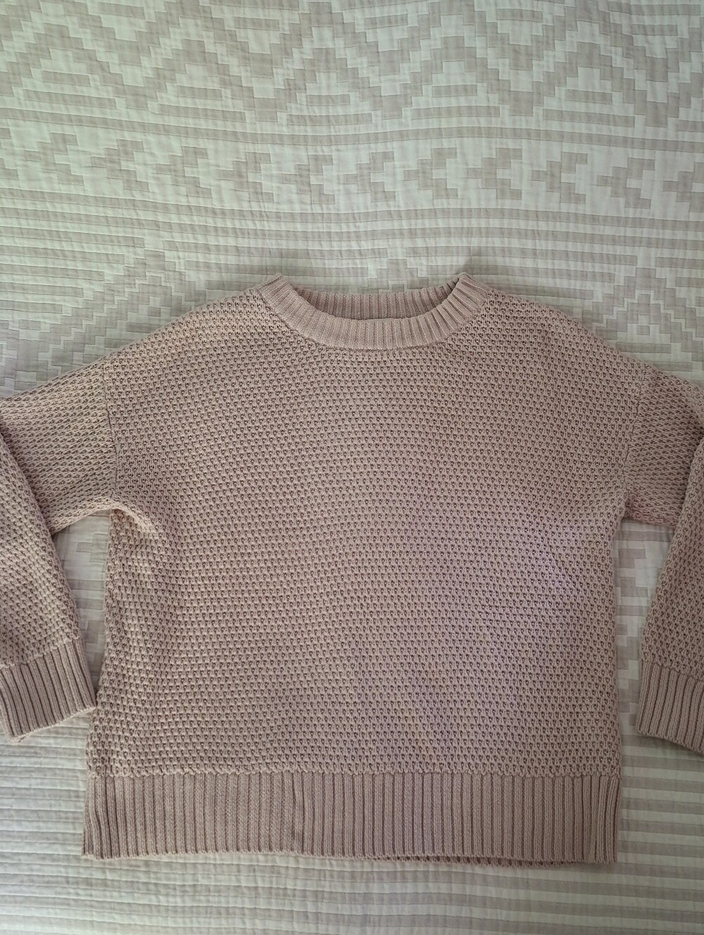 Pact Organic Cotton Sweater Beige Oatmeal Nude Classic Sweater Small